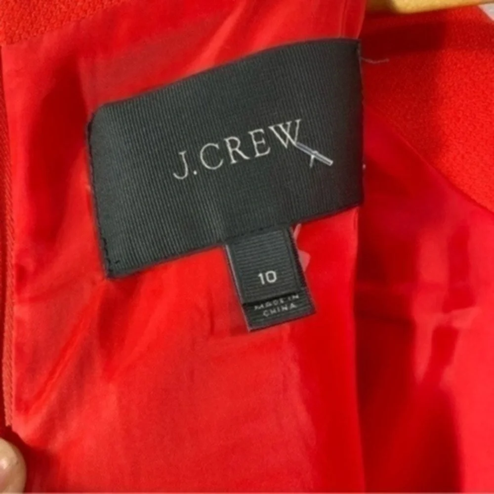 J. Crew Double Zip Shift Dress Size 10 Color Red